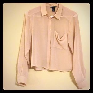 Sheer Pink Crop Blouse